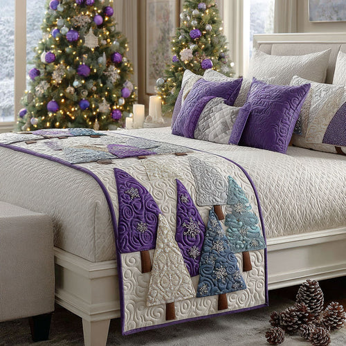 Christmas Tree Quilted Bed Runner NCU0VT346