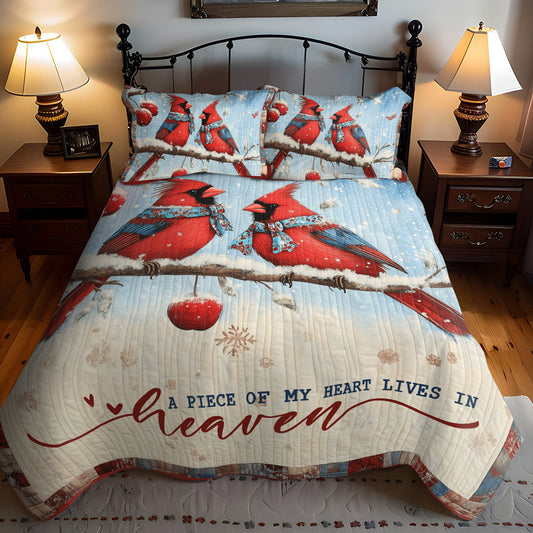 Winter Birds Delight 3-Piece Quilted Bedding Set NCU0TL1497