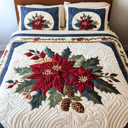 Winter Bloom 3-Piece Quilted Bedding Set NCU0NT1992