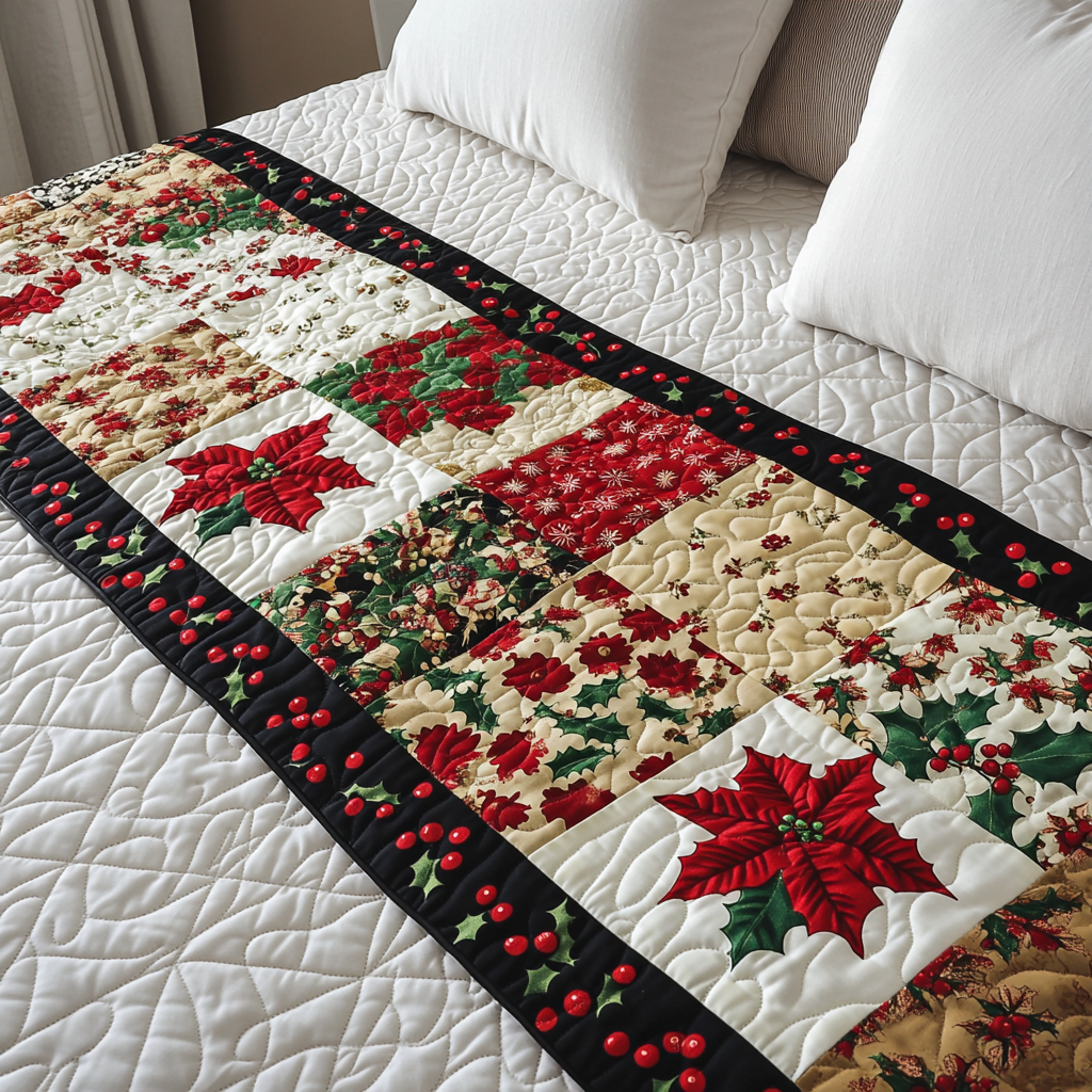 Winter Bloom Quilted Bed Runner NCU0DK10051