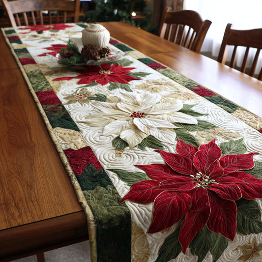 Winter Bloom Quilted Table Runner NCU0TV229