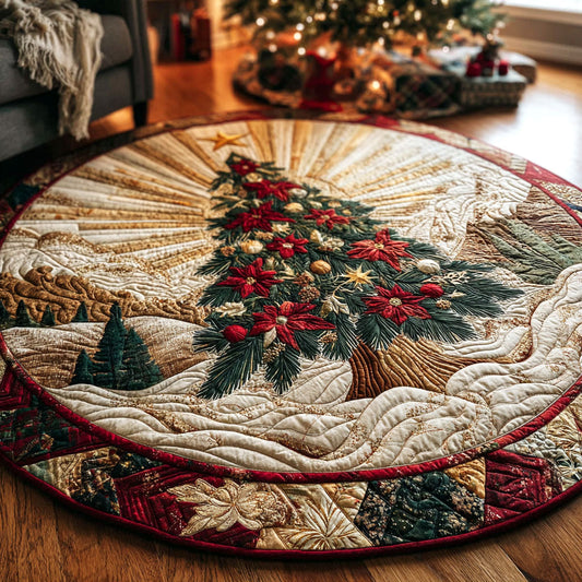 Winter Bloom Tree Quilted Round Mat NCU0TV296