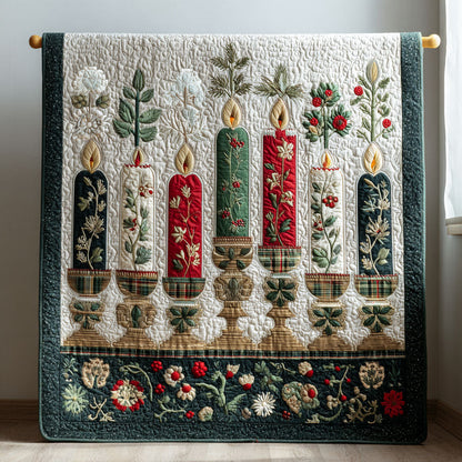 Winter Blooms and Flames Quilted Blanket NCU0PT9664