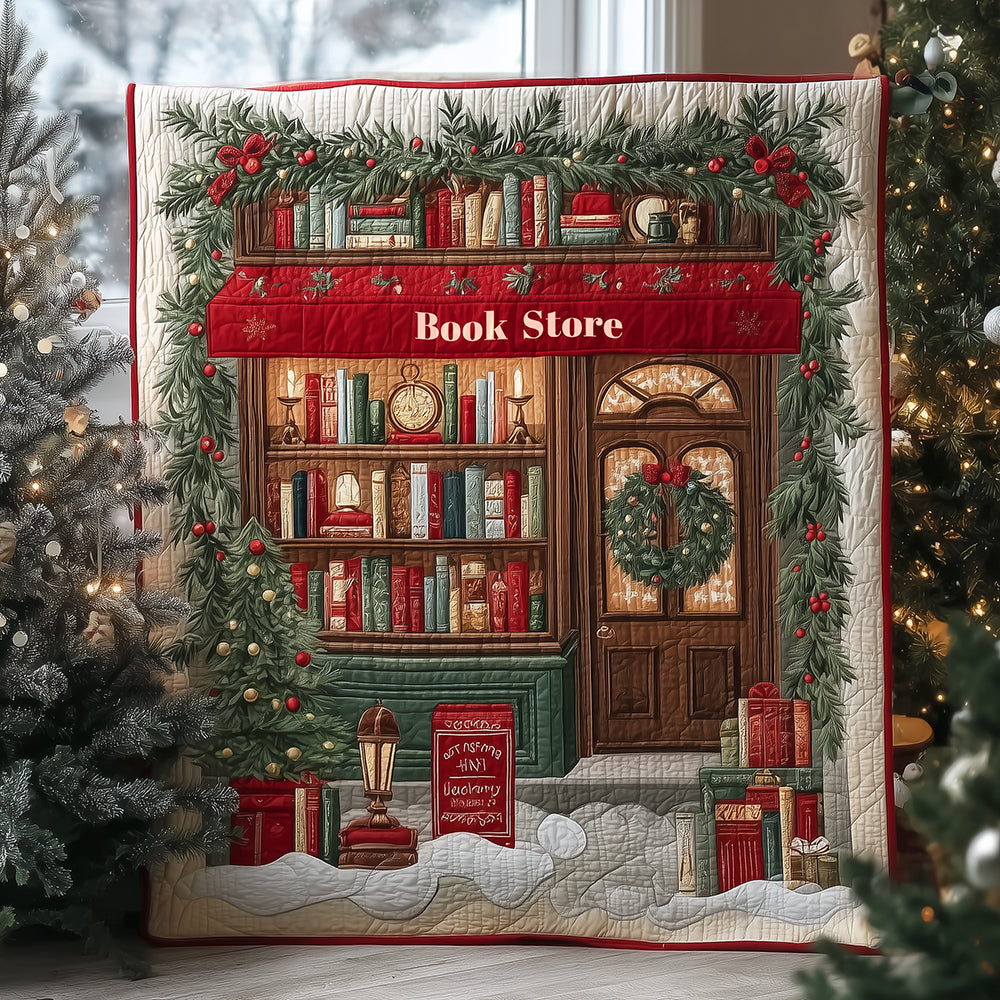 Winter Book Store Quilted Blanket NCU0TH3473