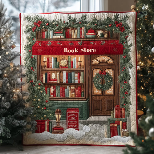 Winter Book Store Quilted Blanket NCU0TH3473