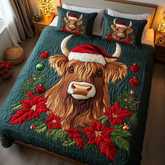 Winter Bovines 3-Piece Quilted Bedding Set NCU0VH1071
