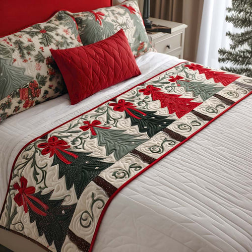 Winter Bow Glow Quilted Bed Runner NCU0PT9540