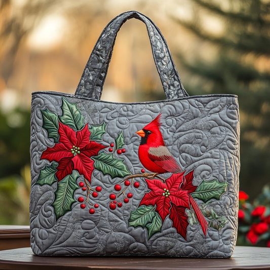 Winter Branch Quilted Tote Bag NCU0DK9924