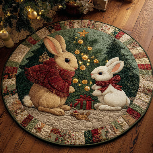 Winter Bunnies Quilted Round Mat NCU0TV164