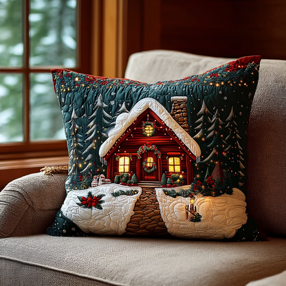 Winter Cabin Quilted Pillow Case NCU0DK9842