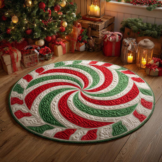 Winter Candy Twist Quilted Round Mat NCU0XD535
