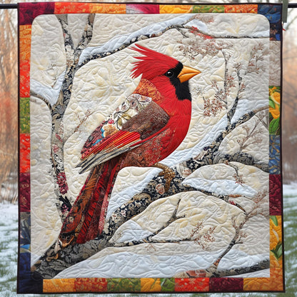 Winter Cardinal Quilted Blanket NCU0NT4970