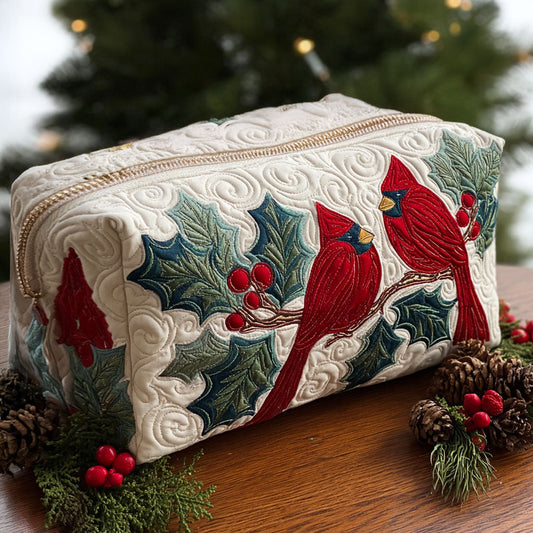 Winter Cardinal Quilted Makeup Bag NCU0PT9277