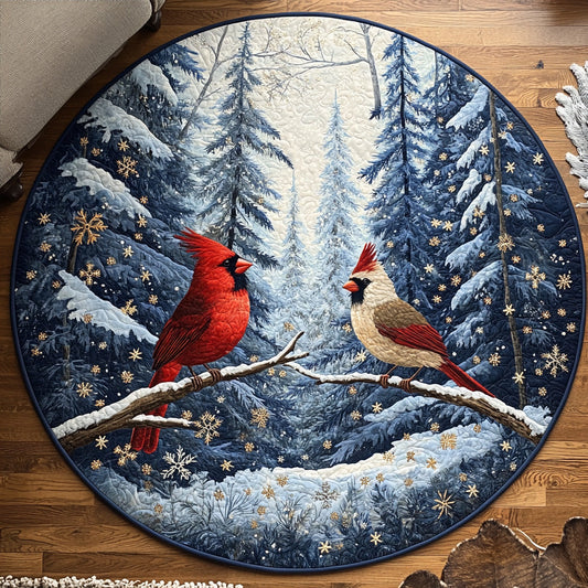 Winter Cardinal Quilted Round Mat NCU0DV6854