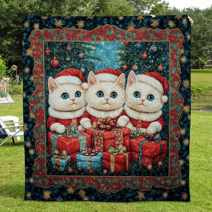 Winter Cat Magic Quilted Blanket NCU0TL1696