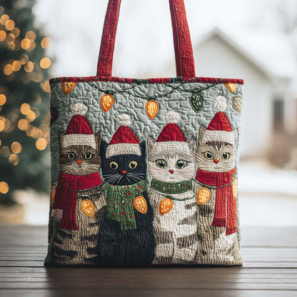 Winter Cat Quilted Tote Bag NCU0TD247