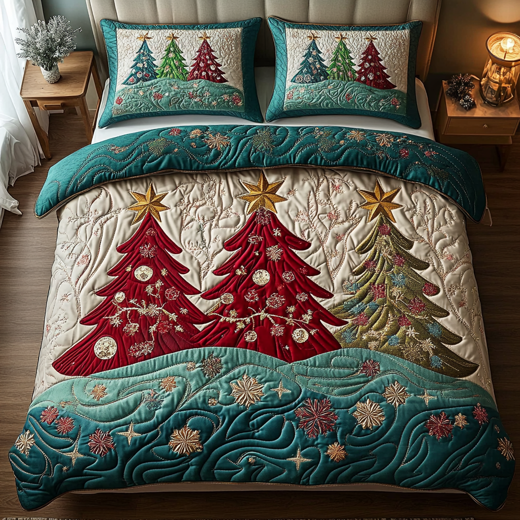 Winter Charm 3-Piece Quilted Bedding Set NCU0DK10459