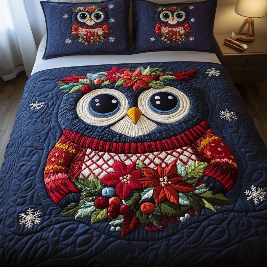 Winter Charm 3-Piece Quilted Bedding Set NCU0NT2297