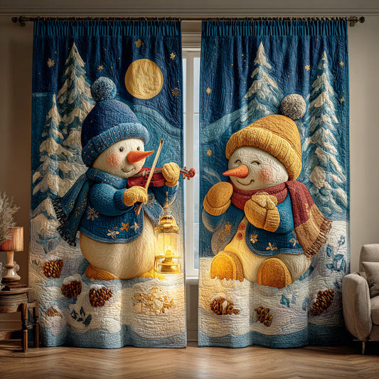 Winter Cheer Snowman Quilted Curtains NCU0TD1375