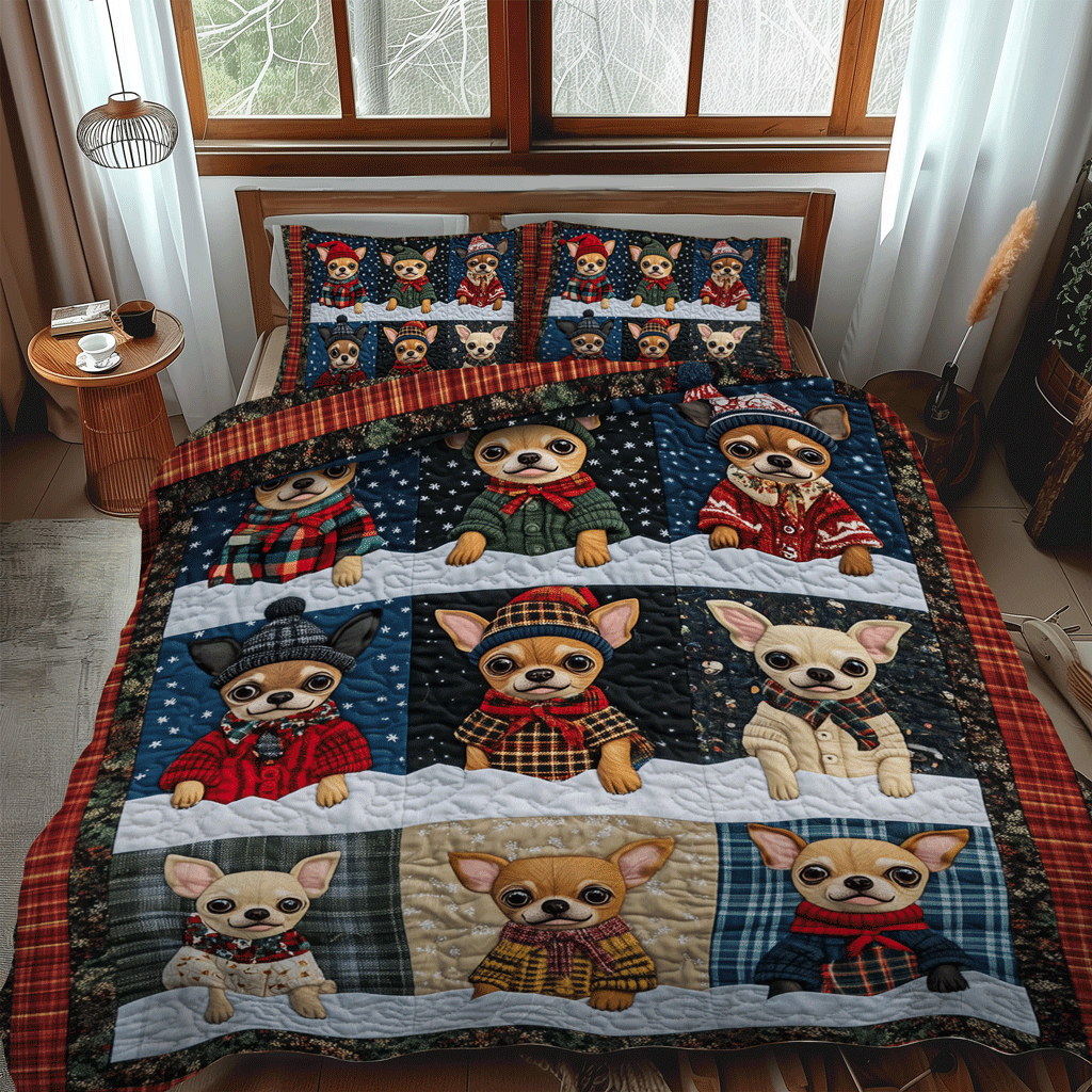 Winter Chi-mas 3-Piece Quilted Bedding Set NCU0TH2054