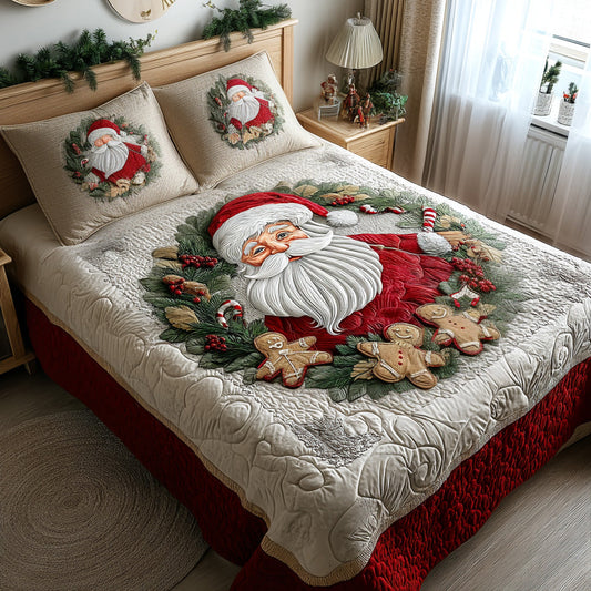 Winter Claus 3-Piece Quilted Bedding Set NCU0DV7785