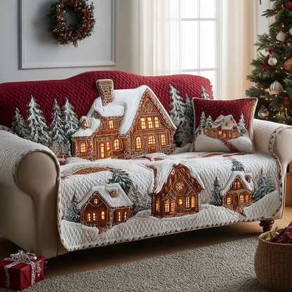 Winter Cottage Quilted Sofa Cover NCU0DK11476
