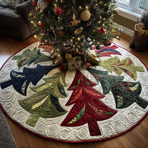 Winter Festival Christmas Quilted Tree Skirt NCU0NT11118