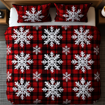 Winter Flannel 3-Piece Quilted Bedding Set NCU0DK2184