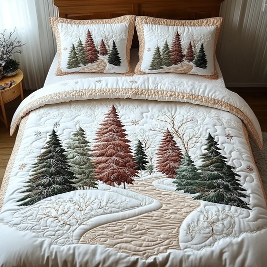 Winter Forest Dream 3-Piece Quilted Bedding Set NCU0DV5422