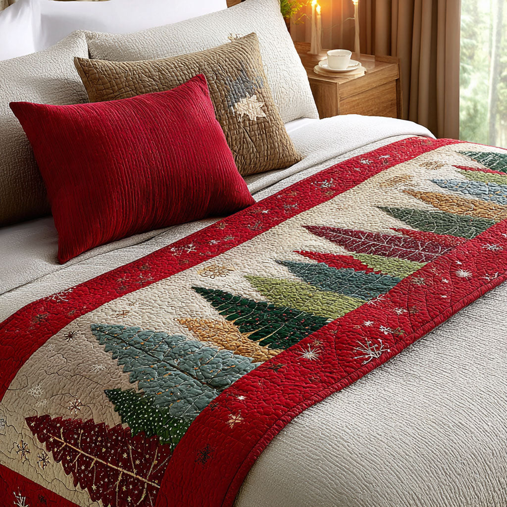 Winter Forest Lane Quilted Bed Runner NCU0PT10583