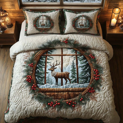 Winter Forest Majesty 3-Piece Quilted Bedding Set NCU0XD191
