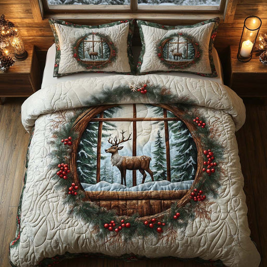 Winter Forest Majesty 3-Piece Quilted Bedding Set NCU0XD191