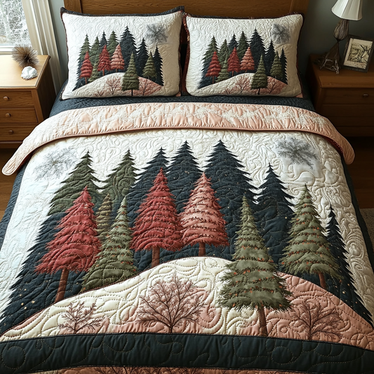 Winter Forest Serenity 3-Piece Quilted Bedding Set NCU0DV5424