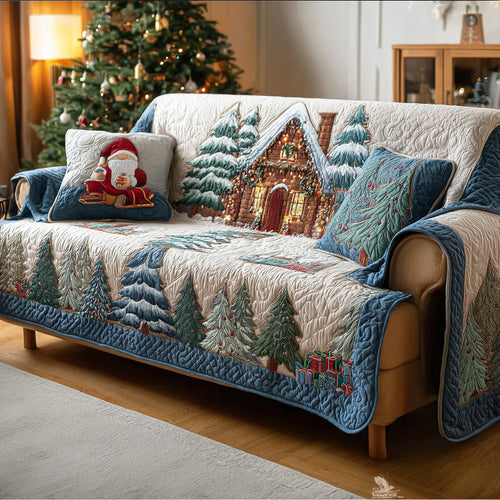Winter Forest Trail Quilted Sofa Cover NCU0TD1794