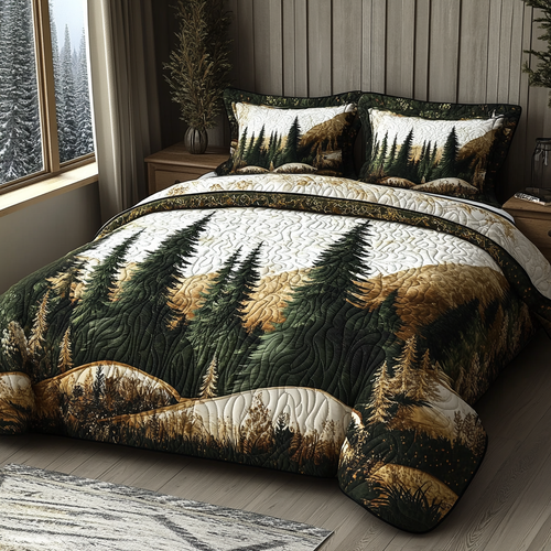Winter Forest Wonders 3-Piece Quilted Bedding Set NCU0DV5428