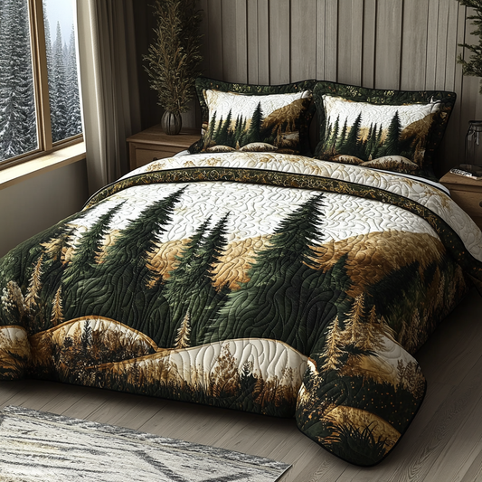 Winter Forest Wonders 3-Piece Quilted Bedding Set NCU0DV5428
