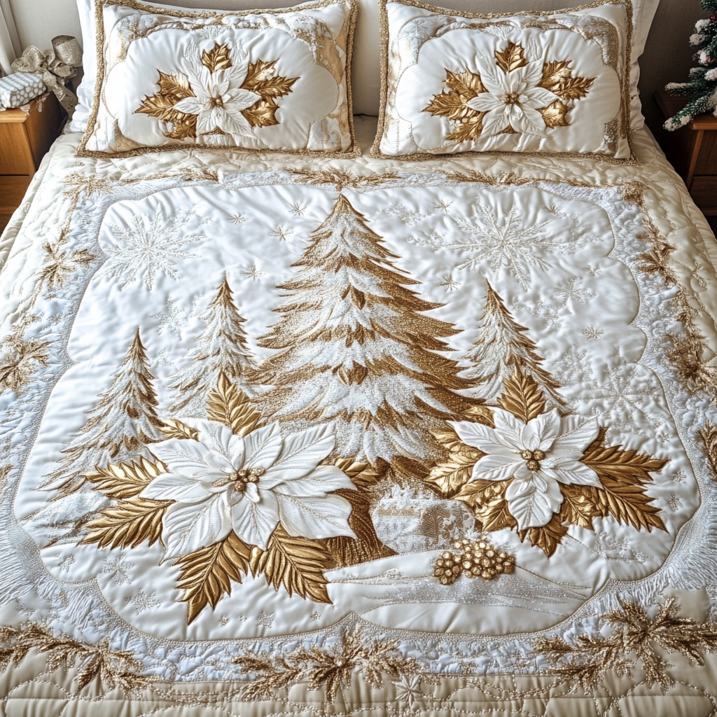 Winter Glow Haven 3-Piece Quilted Bedding Set NCU0DV1991