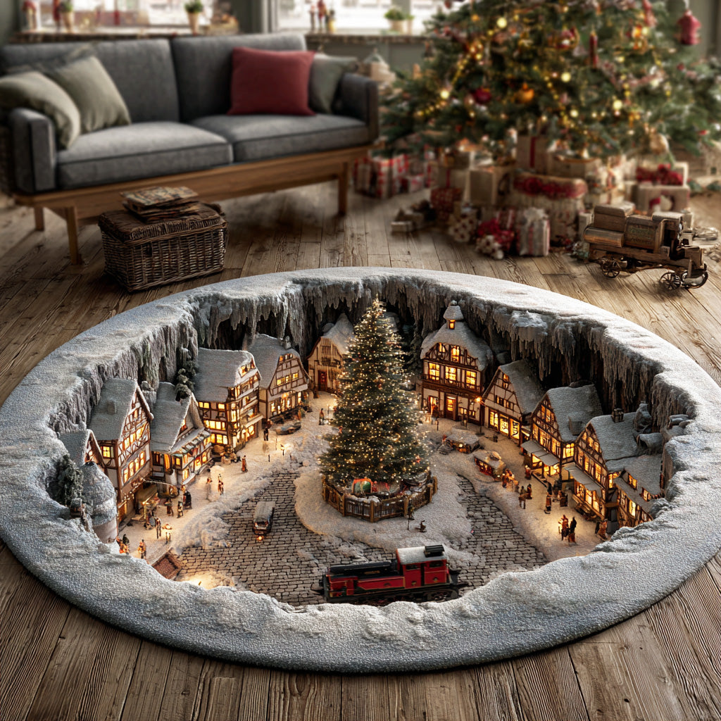 Winter Glow Night Round Carpet NCU0TD1748
