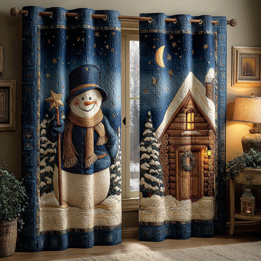 Winter Glow Snowman Quilted Curtains NCU0TD1611