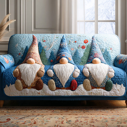 Winter Gnome Lane Quilted Sofa Cover NCU0TD1040