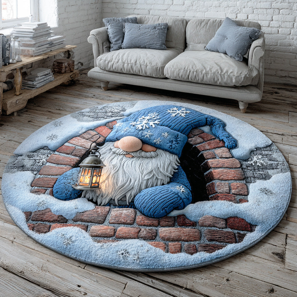 Winter Gnome Path Round Carpet NCU0TD1279