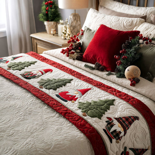 Winter Gnomes Quilted Bed Runner NCU0PT9042