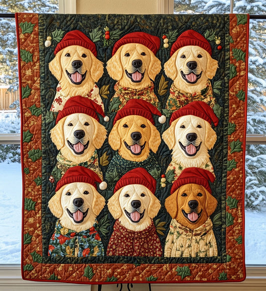 Winter Golden Wonders Quilted Blanket NCU0PT517