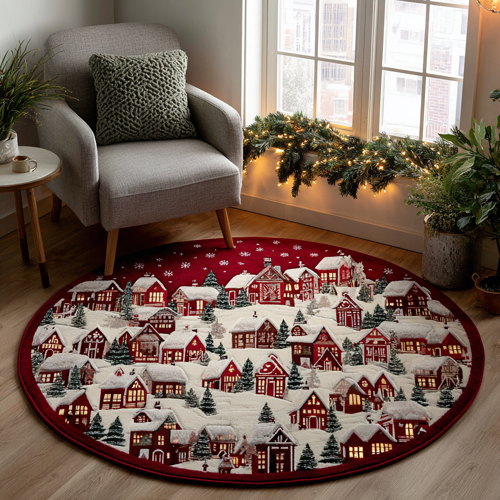 Winter Haven Quilted Round Mat NCU0DK11355