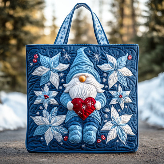 Winter Heart Gnome Quilted Tote Bag NCU0TD806