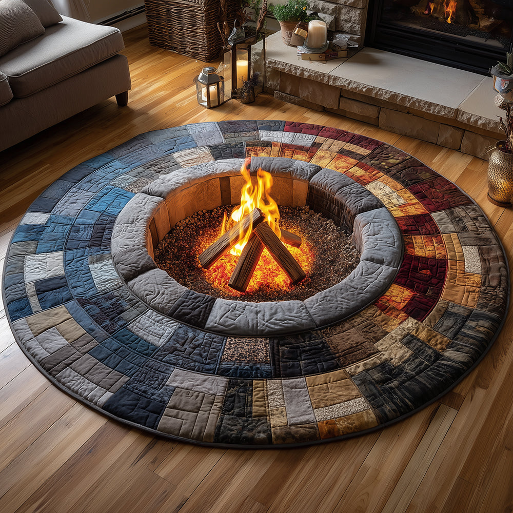 Winter Hearth Quilted Round Mat NCU0TH3585