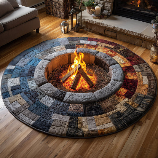 Winter Hearth Quilted Round Mat NCU0TH3585