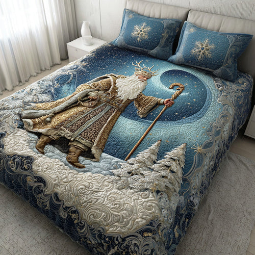 Winter Joy Santa 3-Piece Quilted Bedding Set NCU0TD1541