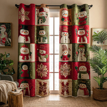 Winter Joy Snowman Quilted Curtains NCU0TD1605