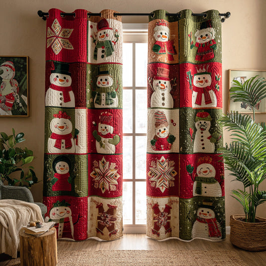 Winter Joy Snowman Quilted Curtains NCU0TD1605